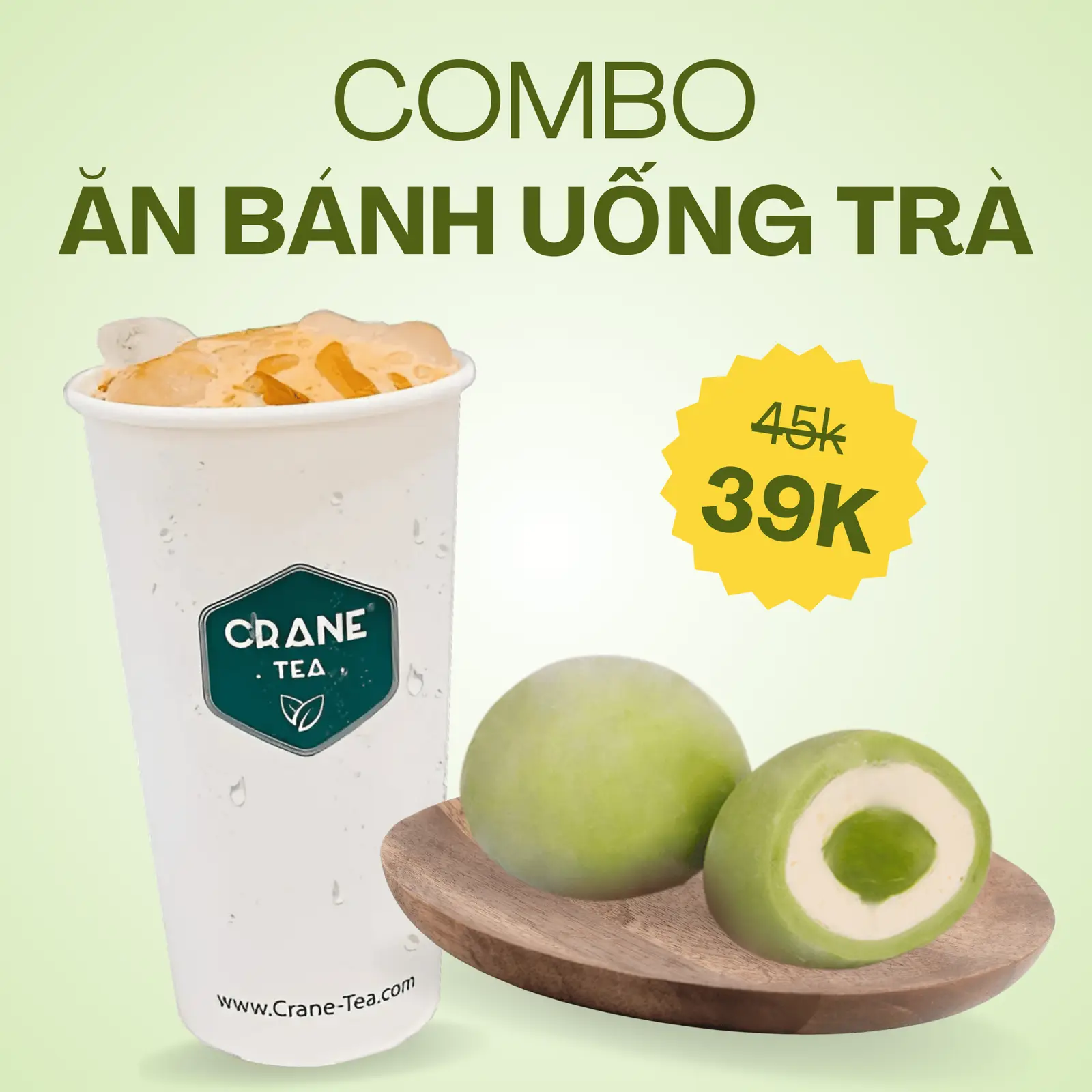 Hình ảnh Combo Trà Sữa & Mochi Kem