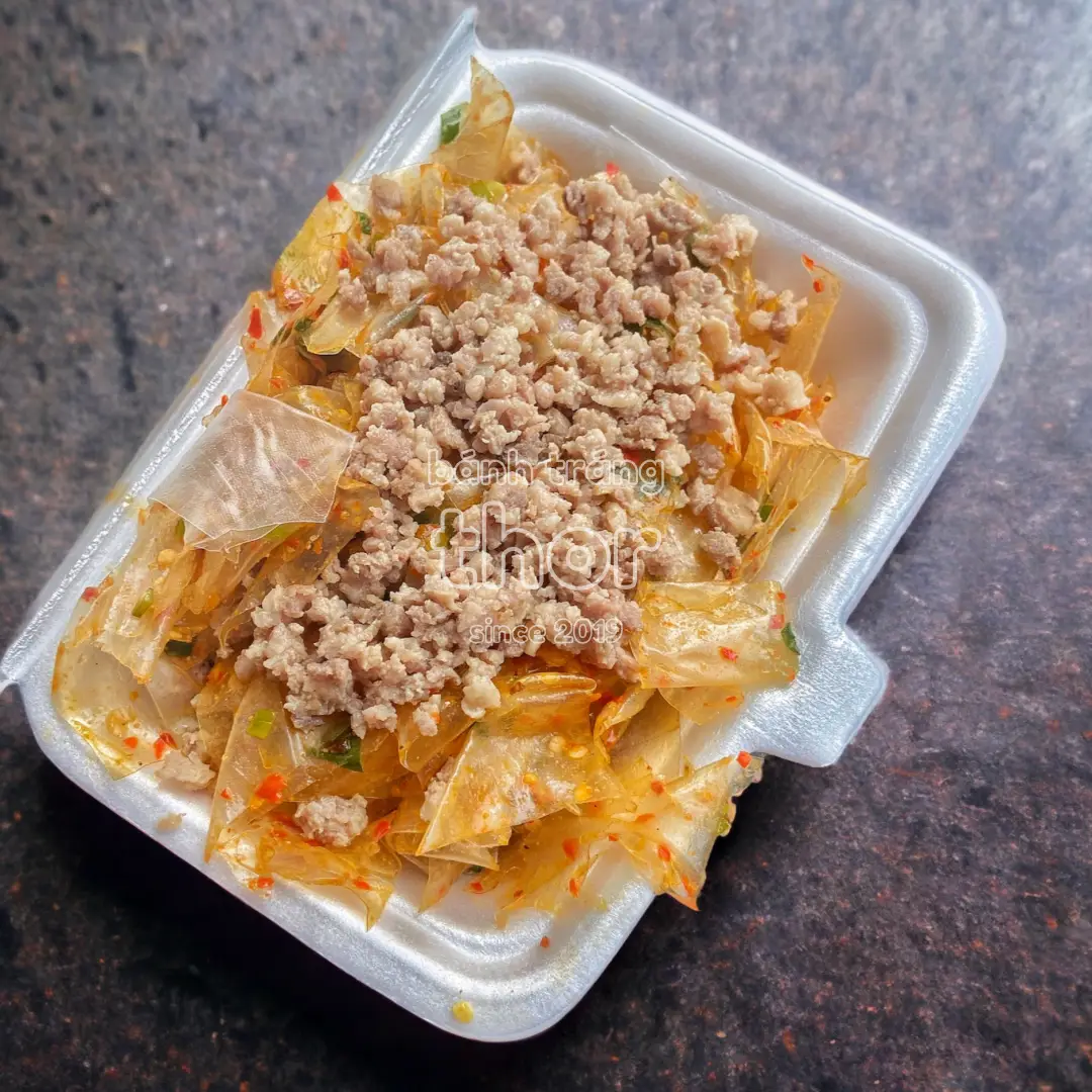 Hình ảnh Bánh tráng thịt bằm (mỡ hành)