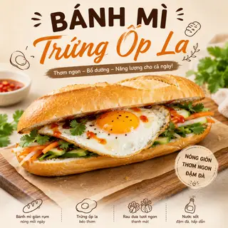 Hình ảnh Bánh mì trứng ốp la 