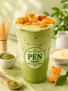 Hình ảnh Trà sữa matcha kem trứng gấu