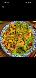 Hình ảnh Vỏ (váng) đậu hũ xào cay/ 辣炒豆皮 / Spicy Stir-fried Bean Curd Skin