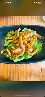 Hình ảnh Tôm tích bóc vỏ sốt trứng muối