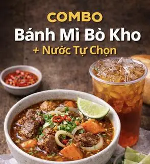 Hình ảnh COMBO Bánh Mì Bò Kho + Nước [Tự Chọn] 1 người ăn