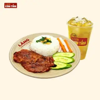 Hình ảnh Cơm Sườn Nướng - Trà Xanh Tắc Mật Ong