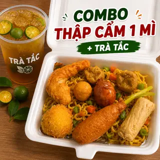 Hình ảnh Combo mì trộn thập cẩm đặc biệt 1 mì - trà tắc hoa nhài
