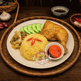 Hình ảnh Cơm đùi gà khổng lồ( gà CN) xốt mắm tỏi 