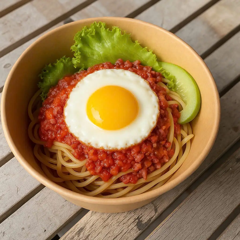 Hình ảnh Mì Ý Bò Bằm Trứng Ốp La