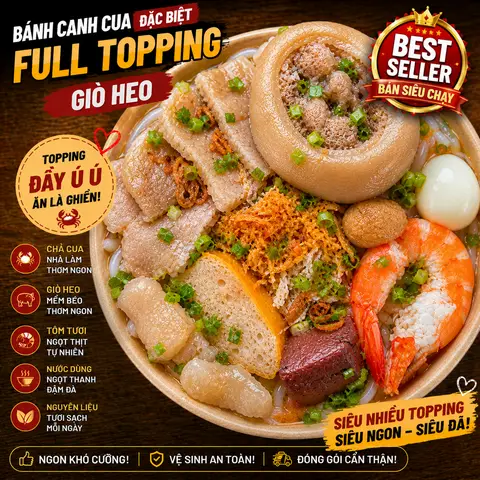 Hình ảnh Bánh Canh Cua Đặc Biệt Full Topping Giò Gân Hoặc Móng