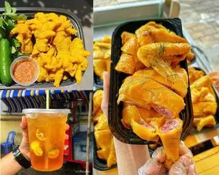 Hình ảnh Combo 4: 250g Chân Gà Ủ Muối Rút Xương + Nữa Con Gà Ủ Muối + 1 Ly Trà Tắc Siêu To