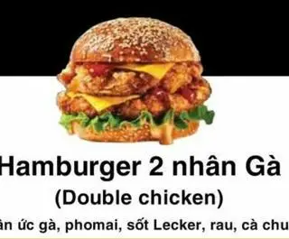Hình ảnh Hamburger 2 nhân gà