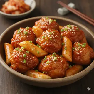 Hình ảnh Gà viên sốt tokbokki