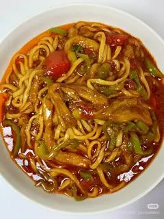 Hình ảnh 肉炒尖椒茄子丝卤 - 五颗星Mì trộn sốt cà tím và ớt xanh (5 sao)