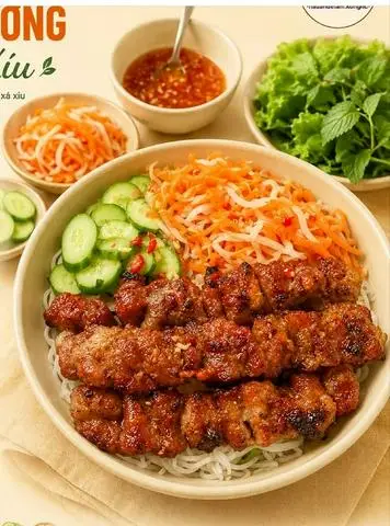 Hình ảnh Bún thịt nướng đặc biệt + Nước Cam 