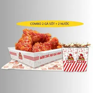Hình ảnh combo 2 Gà Sốt + 2 ly nước 