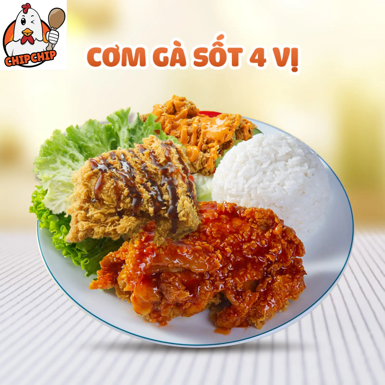 Hình ảnh Cơm gà rán ( tuỳ chọn sốt )