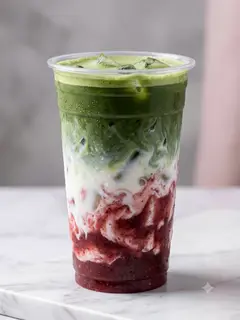 Hình ảnh Matcha latte dâu
