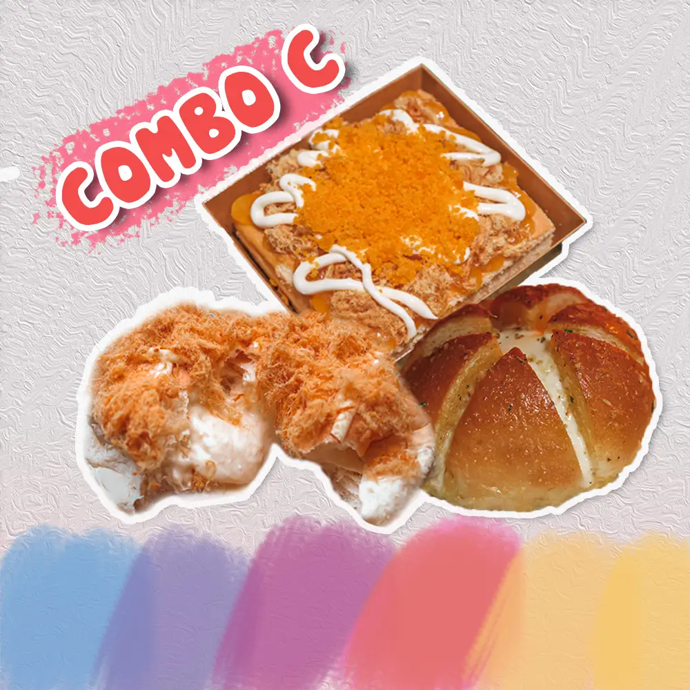Hình ảnh COMBO 3 bánh có bánh mì phomai bơ tỏi