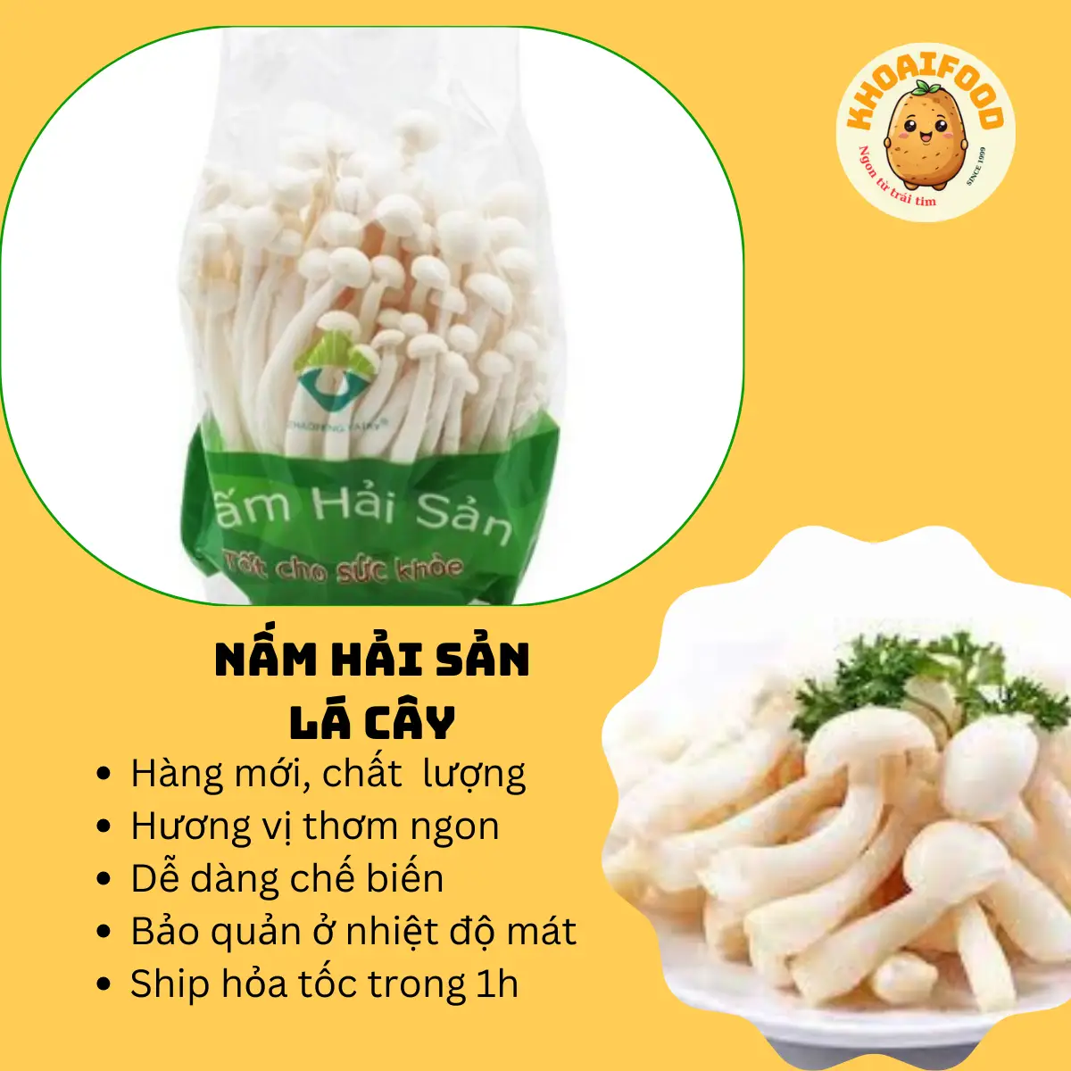 Hình ảnh Nấm hải sản gói màu xanh lá ( 250g)