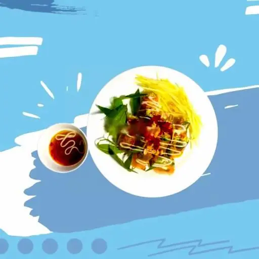 Hình ảnh Combo bánh tráng cuốn - bánh tráng chấm - gỏi xoài
