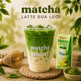 Hình ảnh Matcha sữa dưa lưới Hàn Quốc