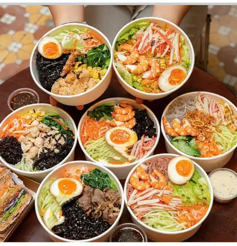 Hình ảnh combo: cơm trộn bò+trà chanh