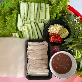 Hình ảnh [Bán Chạy] Bánh tráng Đại Lộc cuốn thịt ba chỉ heo luộc - tự cuốn