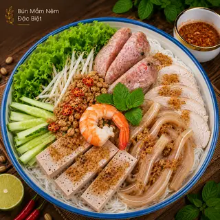 Hình ảnh Bún Mắm Nêm Đặc Biệt (Tôm, Thịt, Tai, Nem, Chả)