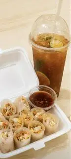 Hình ảnh Bánh cuốn trắng + trà tắc