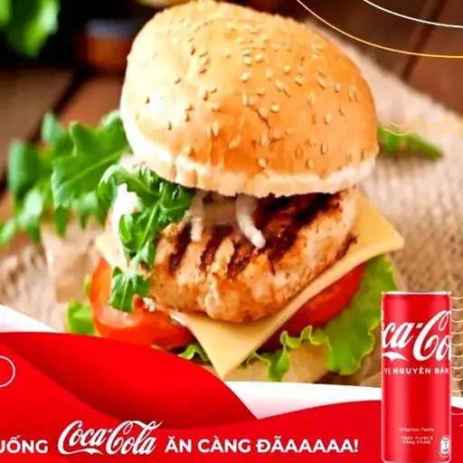 Hình ảnh Grilled chicken burger - Coca