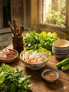 Hình ảnh Bún thịt luộc mắm nêm