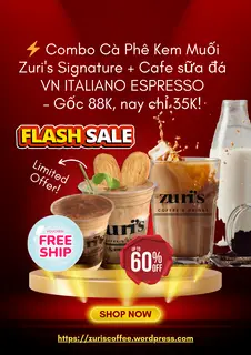 Hình ảnh ⚡ Combo Cafe Kem Muối  Zuri's Signature  + Cafe sữa đá VN ITALIANO ESPRESSO – Gốc 88K, nay chỉ 35K! Tiết kiệm 60%!