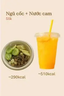 Hình ảnh Ngũ cốc & Cam ép - combo ăn sáng tươi mát