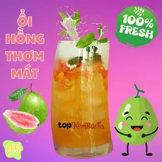 Hình ảnh Ly Kombucha Ổi Hồng Thơm Mát