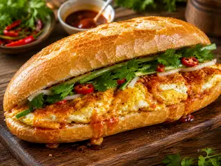 Hình ảnh bánh mỳ thịt , bò khô 