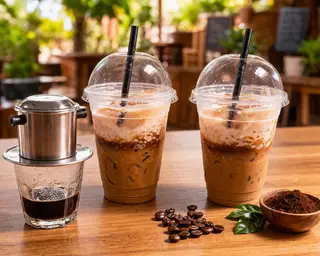 Hình ảnh Combo 2 ly cà phê sữa đá - ly 360ml
