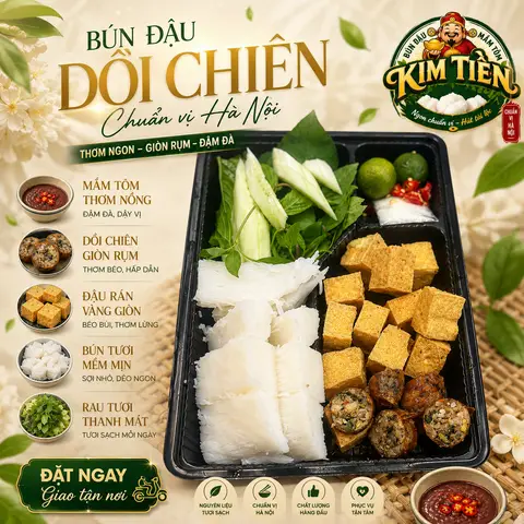 Hình ảnh [ Đặc Sản] Bún Đậu - Dồi Chiên + 1 Nước Tuỳ Chon 