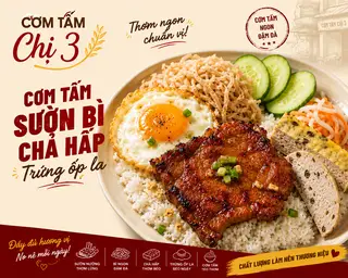 Hình ảnh Cơm Tấm Sườn Đầy Đủ