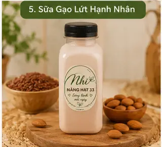 Hình ảnh Sữa gạo lứt hạnh nhân