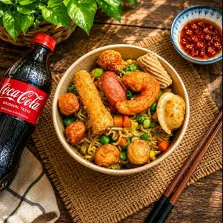 Hình ảnh Mì Trộn Thập Cẩm ( 2 Gói Mì ) +1 Chai Coca-Cola 250ml