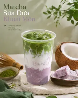 Hình ảnh Matcha Sữa Dừa Khoai Môn Size L