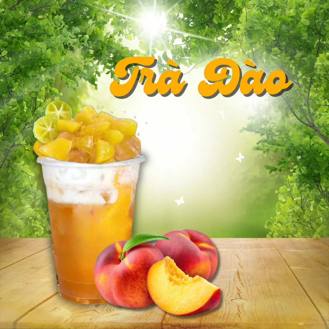 Hình ảnh Trà đào dầm size 900ml có đào thái nhỏ