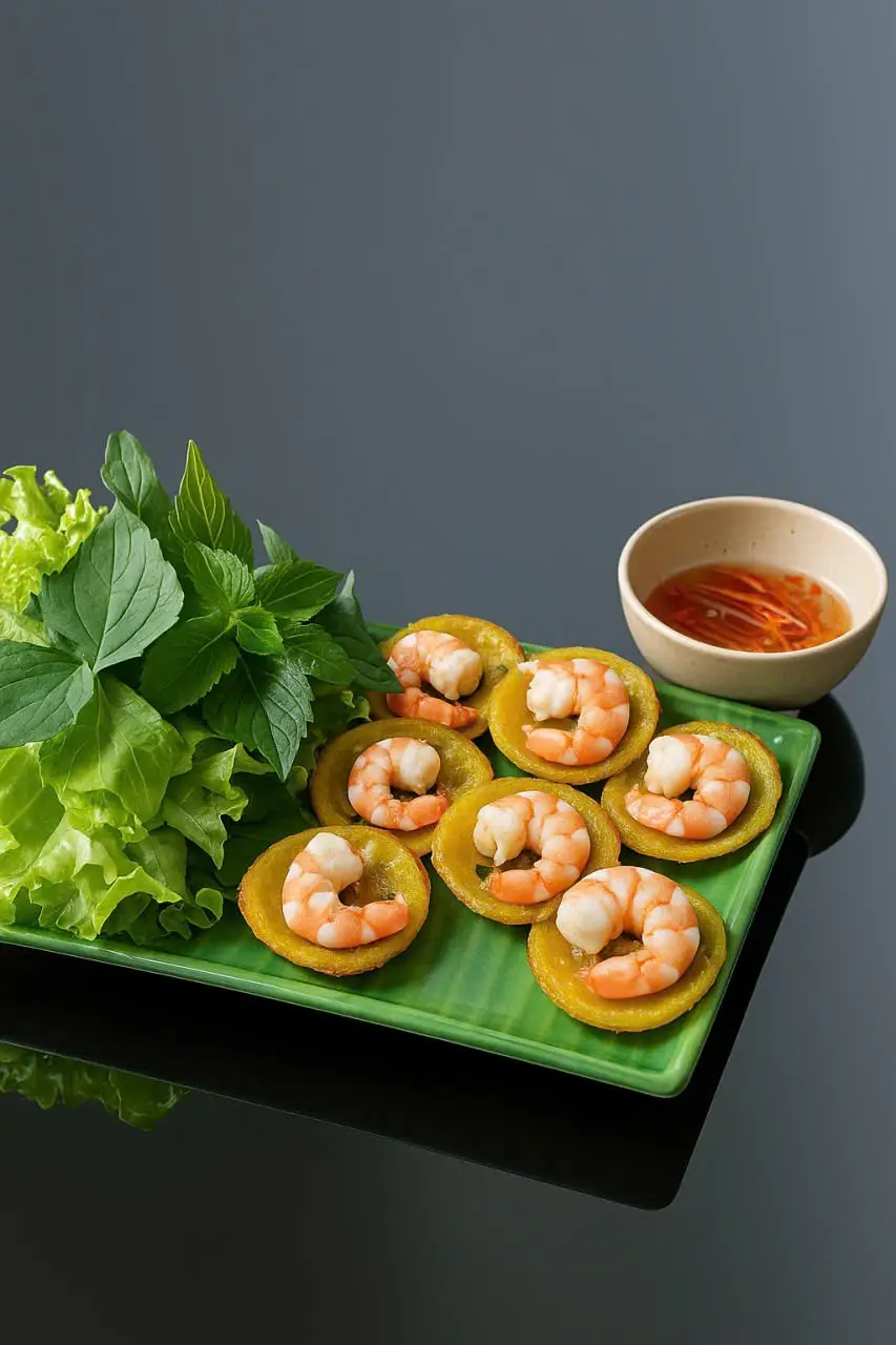 Hình ảnh bánh khọt nhân tôm vietnamese mini pancakes
