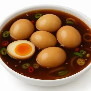 Hình ảnh Trứng lòng đào ngâm tương