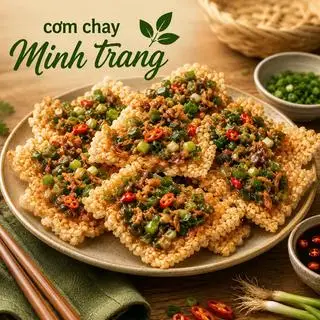 Hình ảnh cơm cháy mỡ hành chay 200gr