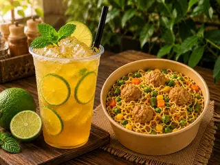 Hình ảnh 1. Combo Siêu Tiết Kiệm ( Mì trộn bò viên,  Trà chanh )