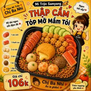 Hình ảnh mì samyang trộn thập cẩm 