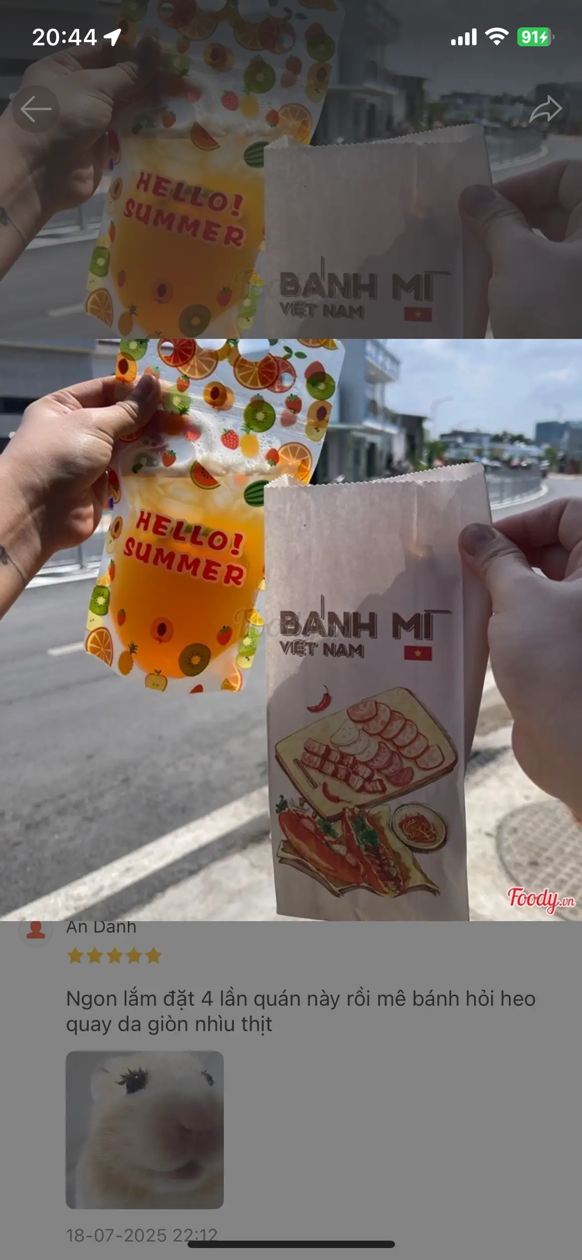 Hình ảnh Combo bánh mì chả cá - trà chanh