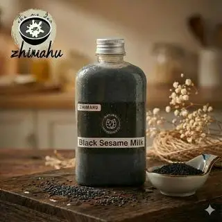 Hình ảnh Sữa Mè Đen Mix Sữa Gạo Rang Lạnh Ít Ngọt - 220Ml