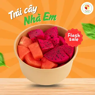 Hình ảnh Trái cây cắt sẵn mix 2 loại Dưa hấu + Thanh Long hộp 500ml