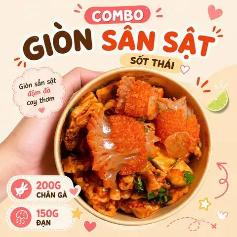Hình ảnh 150gam Sứa Đạn Mix 8-10 Chân Gà Sốt Thái